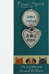 Basic Spirit Dog Mom Animal Welfare Keychain, Silver