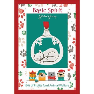 Basic Spirit Sleepy Cat Animal Welfare Ornament, Silver