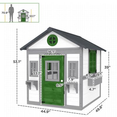 Show full view: Outsunny Wooden Chicken Coop for Duck & Goose, White, 44.9 x 49. x 53.1-in slide 4 of 9