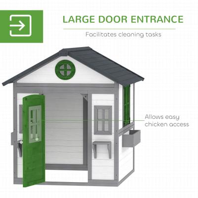 Show full view: Outsunny Wooden Chicken Coop for Duck & Goose, White, 44.9 x 49. x 53.1-in slide 5 of 9