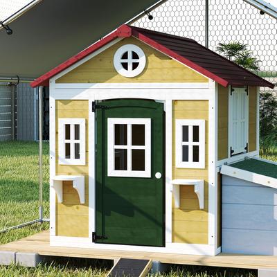 Show full view: Outsunny Wooden Chicken Coop for Duck & Goose, Beige, 44.9 x 49. x 53.1-in slide 7 of 9