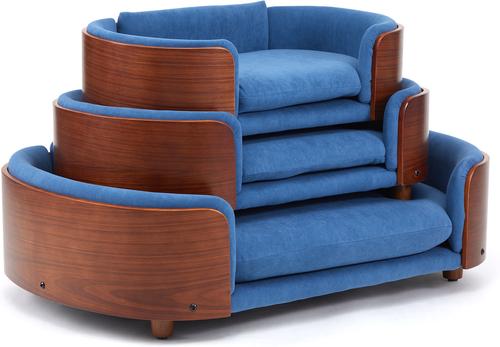 Show full view: KZLAA Luxury Solid Wood Dog Bed with Legs & Bent Wood Back, Small slide 6 of 8