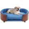Show in main carousel: KZLAA Luxury Solid Wood Dog Bed with Legs & Bent Wood Back, Small slide 1 of 8