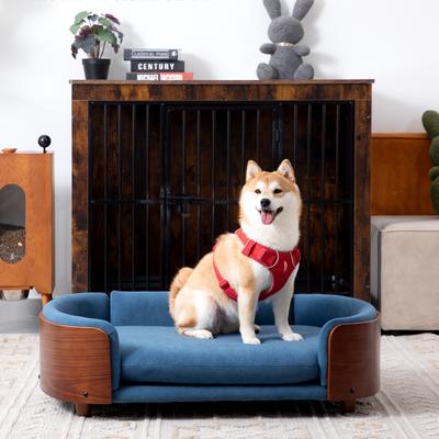 Show full view: KZLAA Luxury Solid Wood Dog Bed with Legs & Bent Wood Back, Small slide 2 of 8