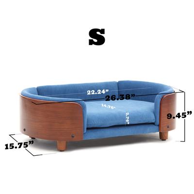 Show full view: KZLAA Luxury Solid Wood Dog Bed with Legs & Bent Wood Back, Small slide 7 of 8