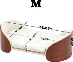 KZLAA Luxury Solid Wood Dog Bed with Bent Wood Back, Medium slide 2 of 8