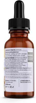 Show full view: Treatibles Extra Strength Oil Dropper 750-mg Full Spectrum Hemp Extract All Species Liquid Calming Supplement for Dogs & Cats, 1-fl oz bottle slide 4 of 4