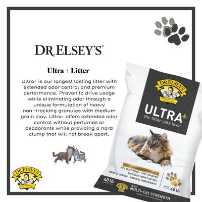 Show full view: Dr. Elsey's Ultra+ Clumping Clay Cat Litter, 40-lb bag slide 4 of 9