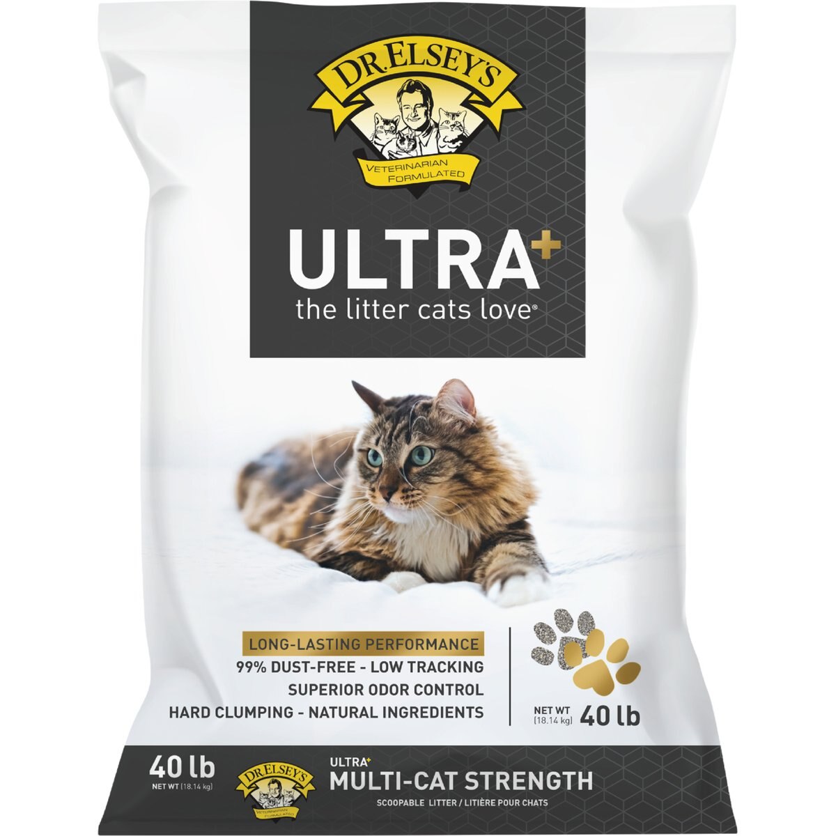 Dr. Elsey's Ultra+ Clumping Clay Cat Litter, 40-lb bag