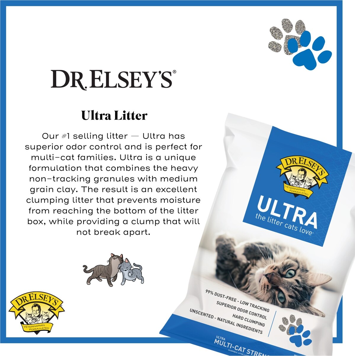 ELSEY'S Ultra Unscented Clumping Clay Cat Litter, 20-lb bag