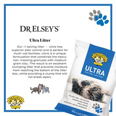 Show full view: Dr. Elsey's Ultra Unscented Clumping Clay Cat Litter, 20-lb bag slide 4 of 11