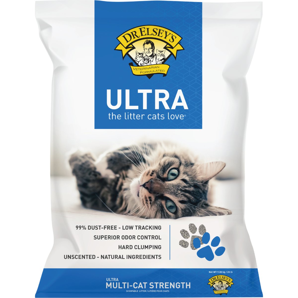 Dr. Elsey's Ultra Unscented Clumping Clay Cat Litter, 20-lb bag