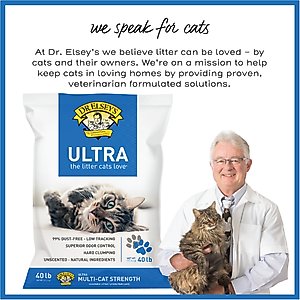 Dr. Elsey's Ultra Unscented Clumping Clay Cat Litter, 40-lb bag