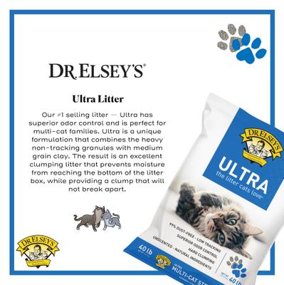 Show full view: Dr. Elsey's Ultra Unscented Clumping Clay Cat Litter, 40-lb bag slide 4 of 11