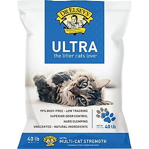 Dr. Elsey's Ultra Unscented Clumping Clay Cat Litter, 40-lb bag