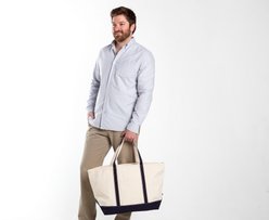 CB Station Personalized Classic Tote Bag, Navy, Large, Horseshoe slide 2 of 3