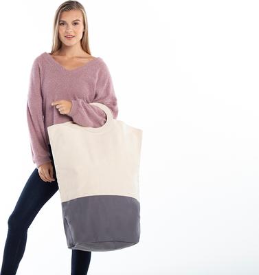 Show full view: CB Station Personalized Laundry Hamper, Gray slide 4 of 7