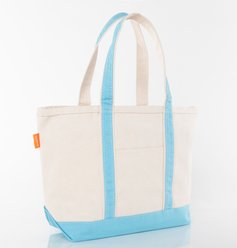 CB Station Personalized Classic Tote Bag, Baby Blue, Medium, Cat slide 2 of 4