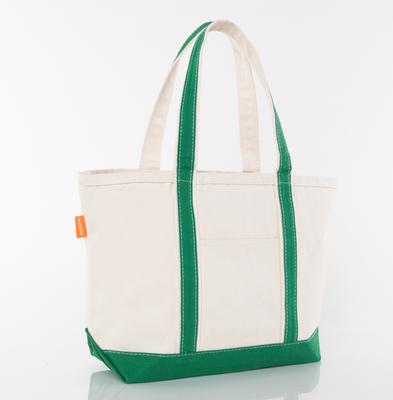 Show full view: CB Station Personalized Classic Tote Bag, Emerald, Medium, Horseshoe slide 2 of 3