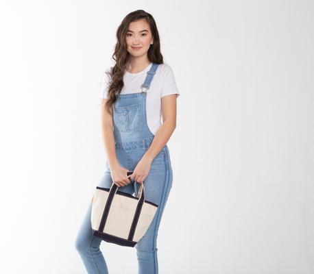 Show full view: CB Station Personalized Handy Open Tote Bag, Navy slide 4 of 5