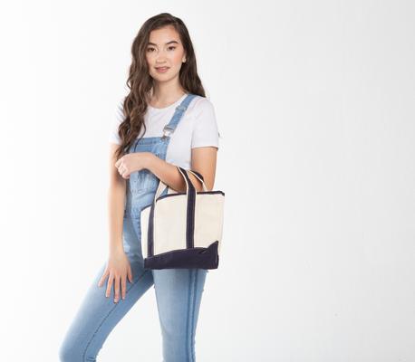 Show full view: CB Station Personalized Handy Open Tote Bag, Navy slide 5 of 5