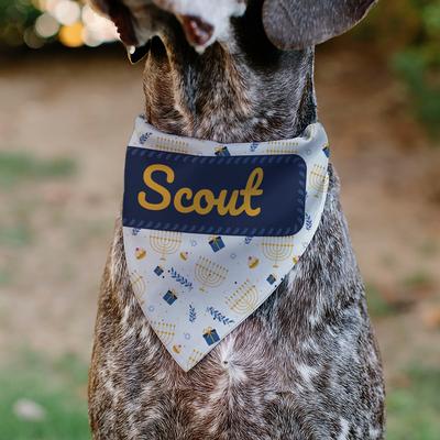 Show full view: Buckle-Down Christmas Holiday Hanukkah Menorah & Gifts Personalized Dog Bandana slide 4 of 6