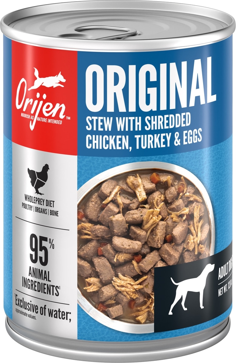 ORIJEN Real Meat Shreds Original Stew Wet Dog Food, 12.8-oz can
