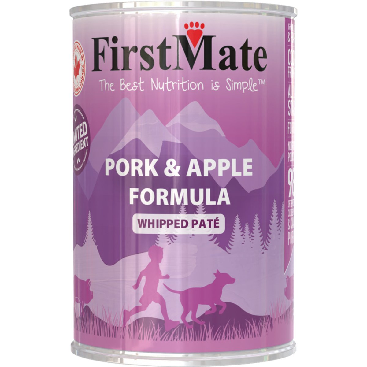 Firstmate Limited Ingredient Pork & Apple Wet Dog Food, 12.2-oz can, case of 12