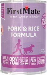 Firstmate Pork with Rice Wet Dog Food, 12.2-oz can, case of 12