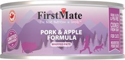 Firstmate Limited Ingredient Pork & Apple Pate Wet Cat Food, 3.2-oz can, case of 24