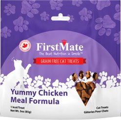 Firstmate Yummy Chicken Crunchy Cat Treats, 3-oz bag
