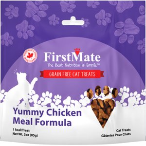 Firstmate Yummy Chicken Crunchy Cat Treats, 3-oz bag