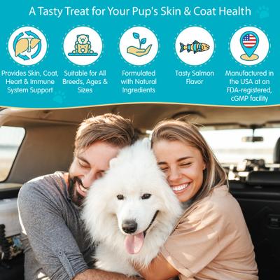 Show full view: Wanderfound Pets Omega 3-6-9 Skin & Coat Health Smoked Salmon Flavor Dog Supplement Soft Chews, 60 count slide 4 of 8