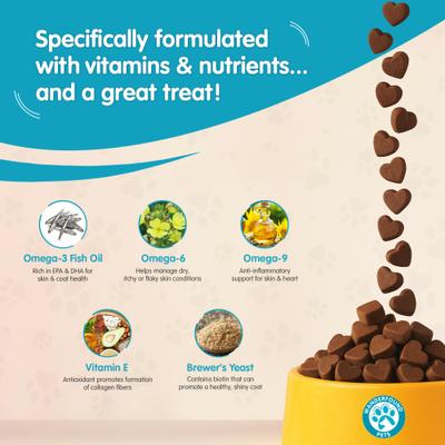 Show full view: Wanderfound Pets Omega 3-6-9 Skin & Coat Health Smoked Salmon Flavor Dog Supplement Soft Chews, 60 count slide 3 of 8