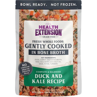 Health Extension Health Extension Gently Cooked Grain-Free Duck & Kale Recipe Wet Dog Food, 9-oz pouch, 5 count