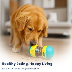 PawsPik Dual Sphere Treat-Dispensing Rolling Dog Toy, Blue slide 2 of 9
