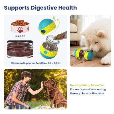 Show full view: PawsPik Dual Sphere Treat-Dispensing Rolling Dog Toy, Blue slide 5 of 11