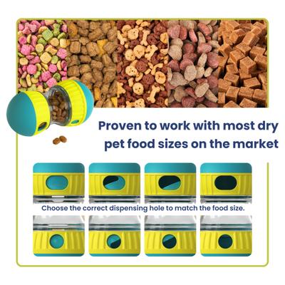 Show full view: PawsPik Dual Sphere Treat-Dispensing Rolling Dog Toy, Blue slide 3 of 11