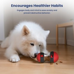 PawsPik Dual Sphere Treat-Dispensing Rolling Dog Toy, Red slide 2 of 9