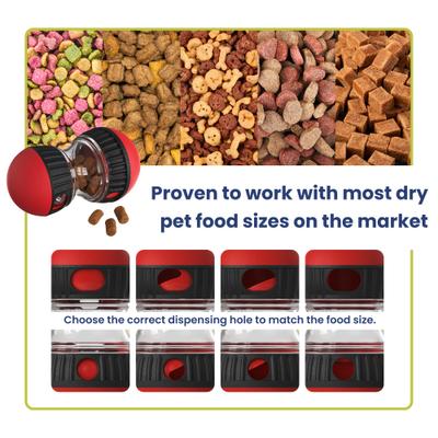 Show full view: PawsPik Dual Sphere Treat-Dispensing Rolling Dog Toy, Red slide 4 of 12