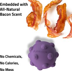 Playology Bacon Scented Young & Active Tough Teething Ball Dog Toy, Purple, Medium slide 2 of 6