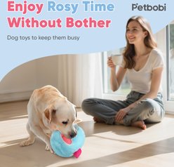 Petbobi The Mystic Unicorn Bobby Interactive Squeaky Dog Plush Toy, Blue slide 2 of 6