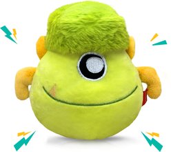 Petbobi The Veggie Scout Bobby Interactive Squeaky Dog Plush Toy, Green