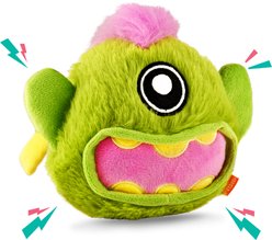 Petbobi The Rock Bobby Interactive Squeaky Dog Plush Toy, Green