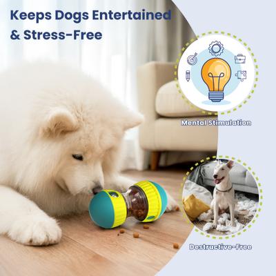 Show full view: PawsPik Dual Sphere Treat-Dispensing Rolling Dog Toy, Blue slide 7 of 11