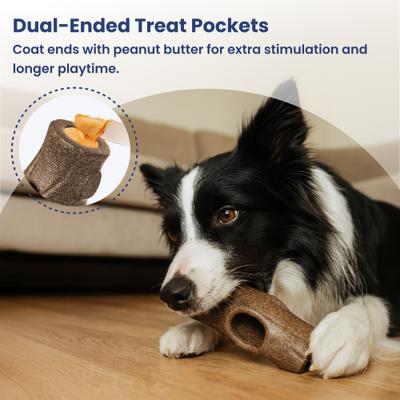 Show full view: PawsPik 3-in-1 Tree-Stump Interactive Frozen Dog Treat Toy, Brown, Small slide 4 of 12