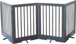 Cardinal Gates 4-Panel Freestanding Wood Dog Gate, Gray