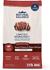 Natural Balance Limited Ingredient Reserve Grain-Free Sweet Potato & Bison Recipe Dry Dog Food, 22-lb bag