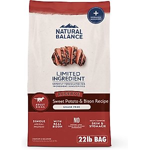Natural Balance Limited Ingredient Reserve Grain-Free Sweet Potato & Bison Recipe Dry Dog Food, 22-lb bag
