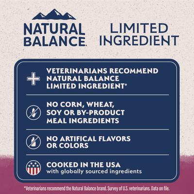 Show full view: Natural Balance Limited Ingredient Reserve Grain-Free Sweet Potato & Venison Recipe Dry Dog Food, 12-lb bag slide 8 of 11